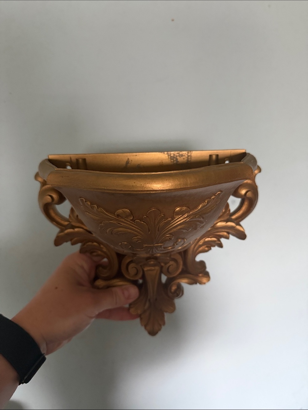 Ornate Gold Wall Pocket Planter - Decorative Home Accent